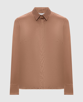 Peserico Brown silk blouse S0697102372
