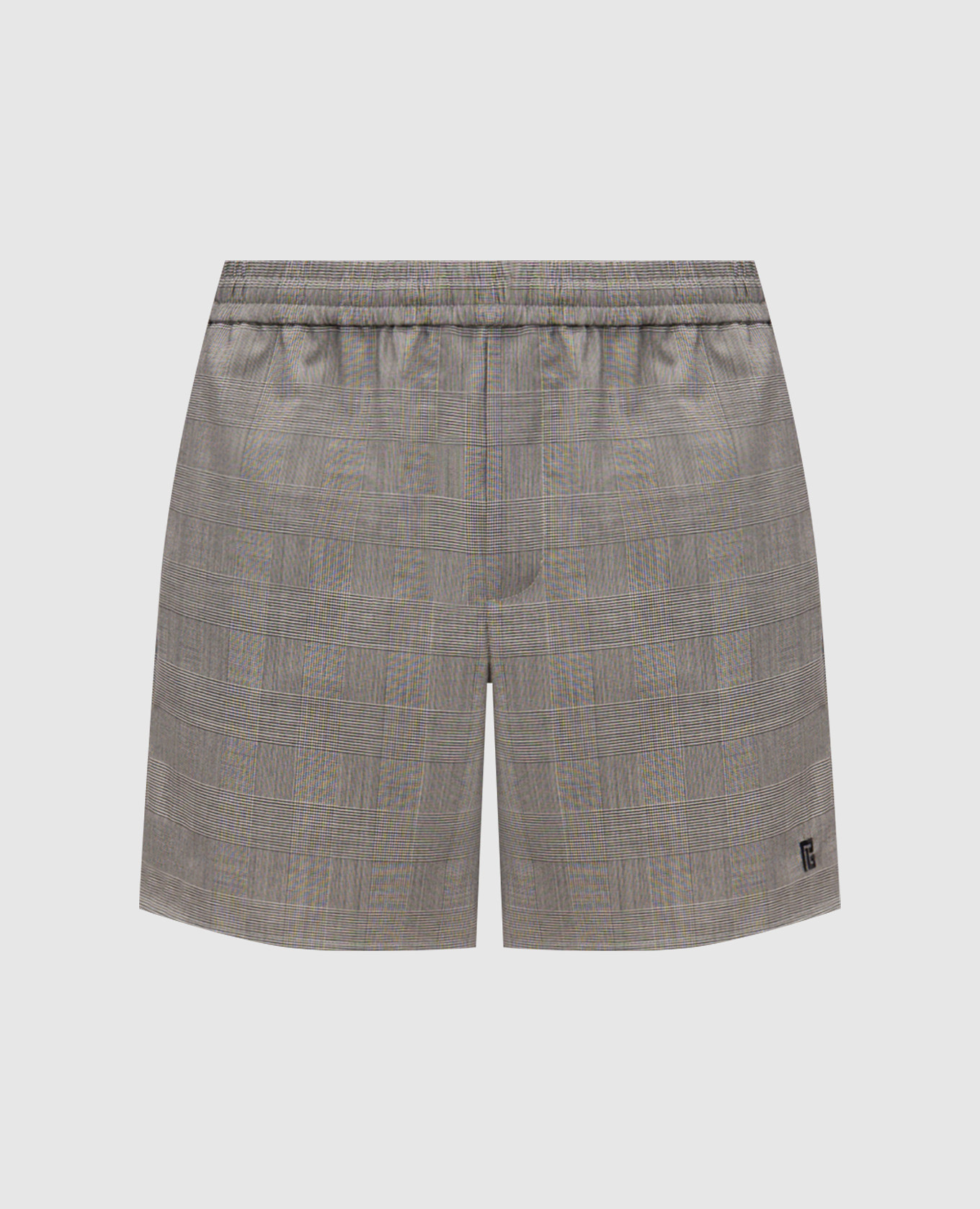 

Grey Windsor Check Wool Shorts Balmain