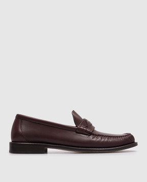 Brunello Cucinelli Burgundy leather loafers MZUBALF747