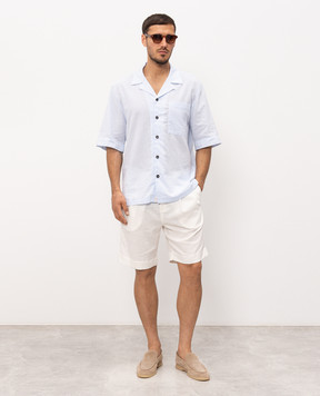 Officina 36 Ivory linen shorts 0259500569