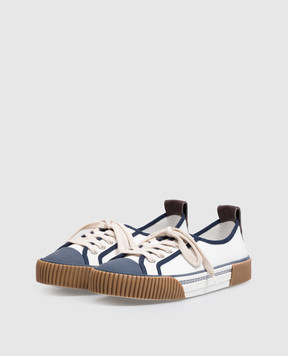 Versace Goliath Canvas White Leather Sneakers 10248561A18389