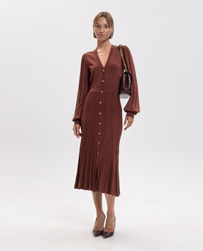 Twinset Brown dress with textured pattern 262TP3082