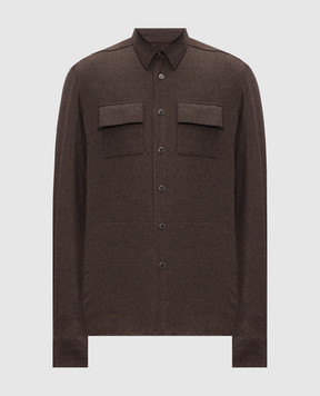 Kiton Brown wool shirt UMCBUBAK0141I