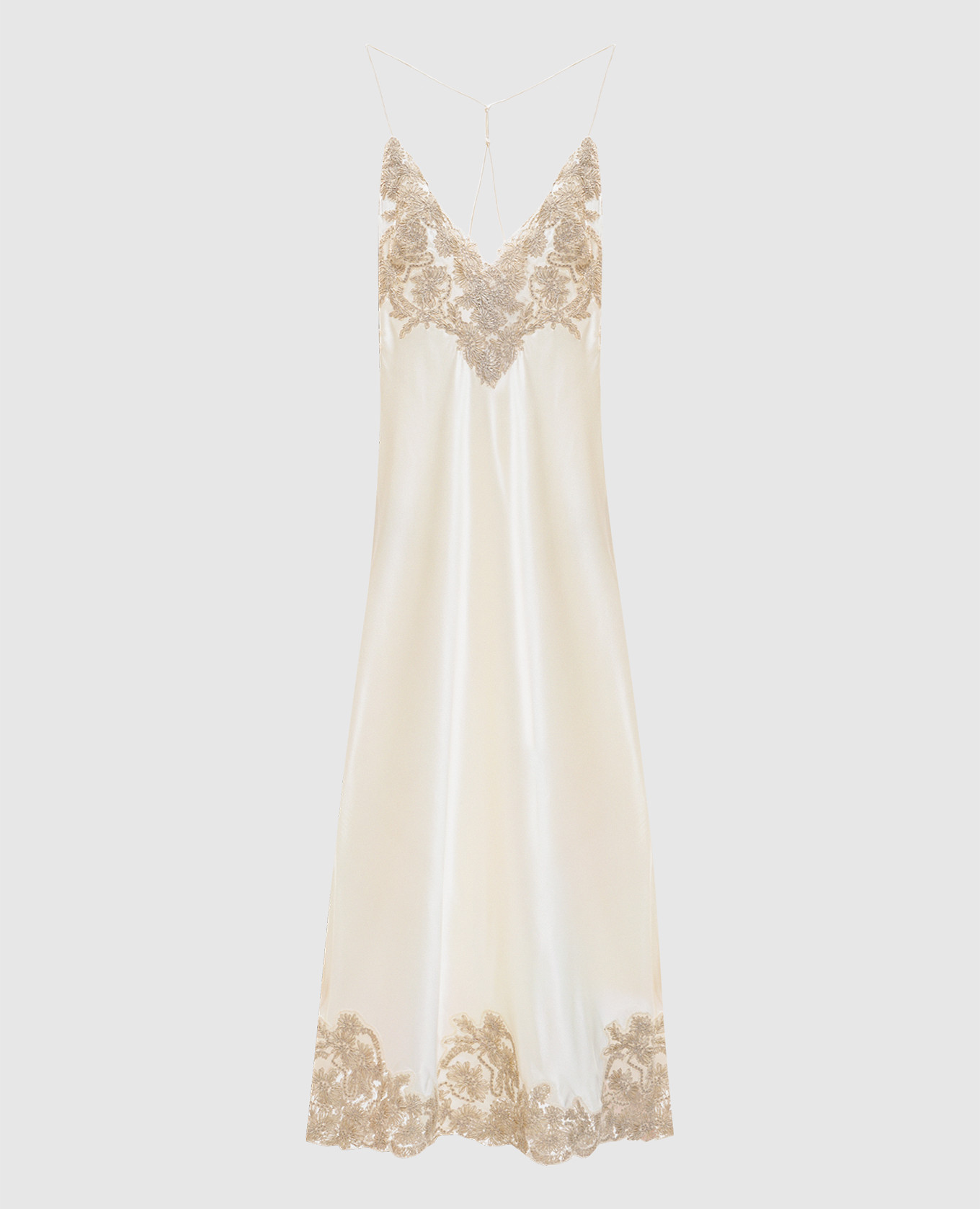 

Beige silk midi dress with lace Ermanno Scervino