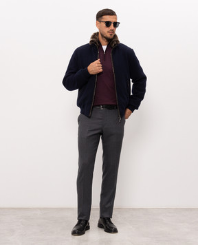 Stefano Ricci Burgundy wool, silk and cashmere jumper KE08004L01E26374