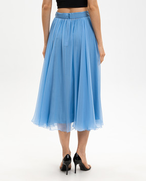 Dolce&Gabbana Blue silk skirt F4CPUTFU1UR
