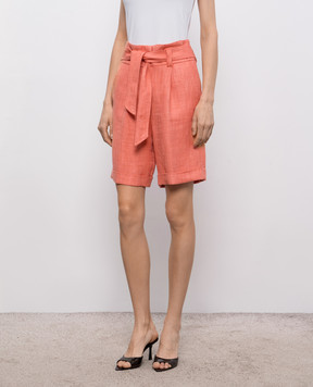 Peserico Coral Linen High-Rise Shorts P04191A02112