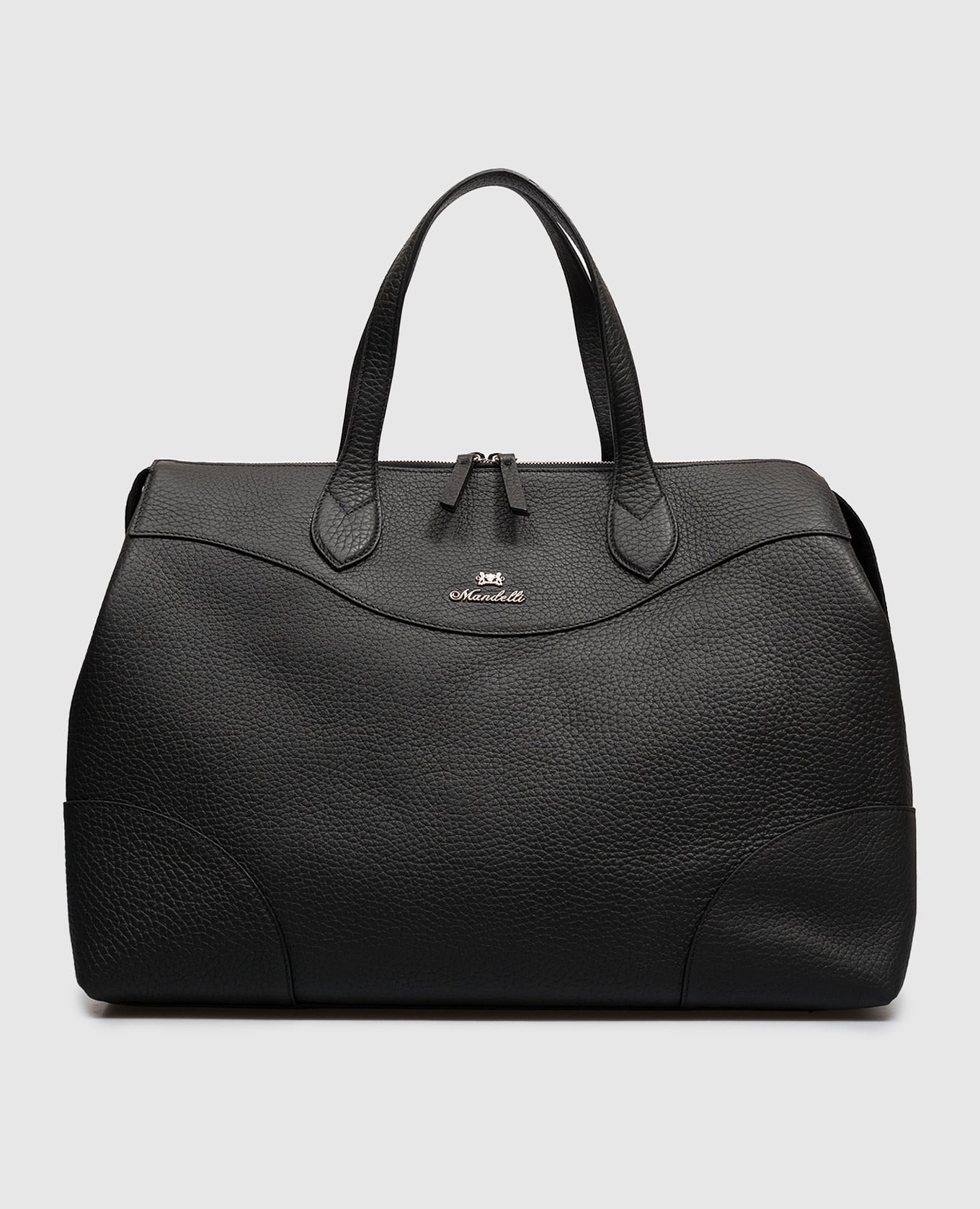 Black leather travel bag