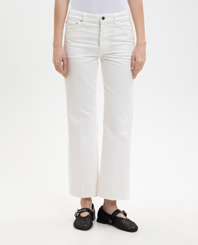 Toteme White flared jeans with logo patch 262WRB0367FB0083