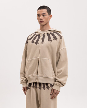 Palm Angels Beige sports jacket with logo print PMBE02FS26FLE001