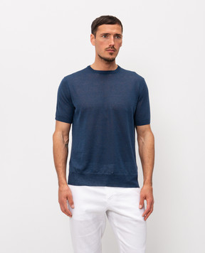 Cashmere&Whiskey Blue linen t-shirt MS003