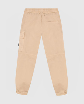 Stone Island Children's beige joggers with logo patch L1S163100003S000114