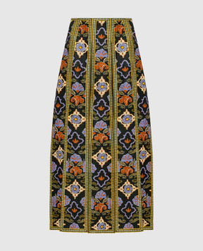 Alemais Oasira green skirt with slits 6491S