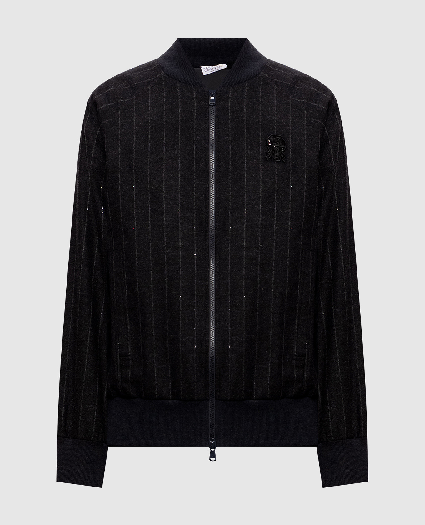 Gray bomber jacket with wool