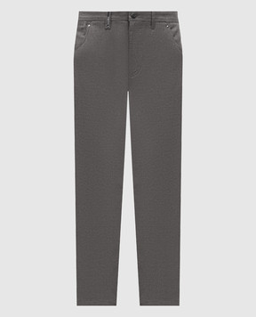 Florentino Grey pants with logo patch 225554520706