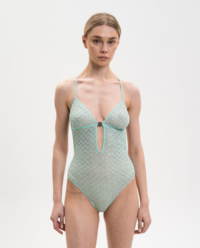 Missoni Green swimsuit with lurex MS26SP0LBR014D