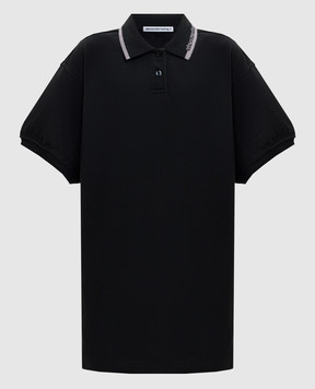 Alexander Wang Black mini polo dress with logo 4CC1266902