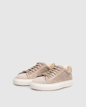 Doucal's Grey suede sneakers with logo DD8901JESSUF229