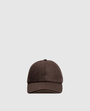 Peserico Brown wool and cashmere cap A36226C003358