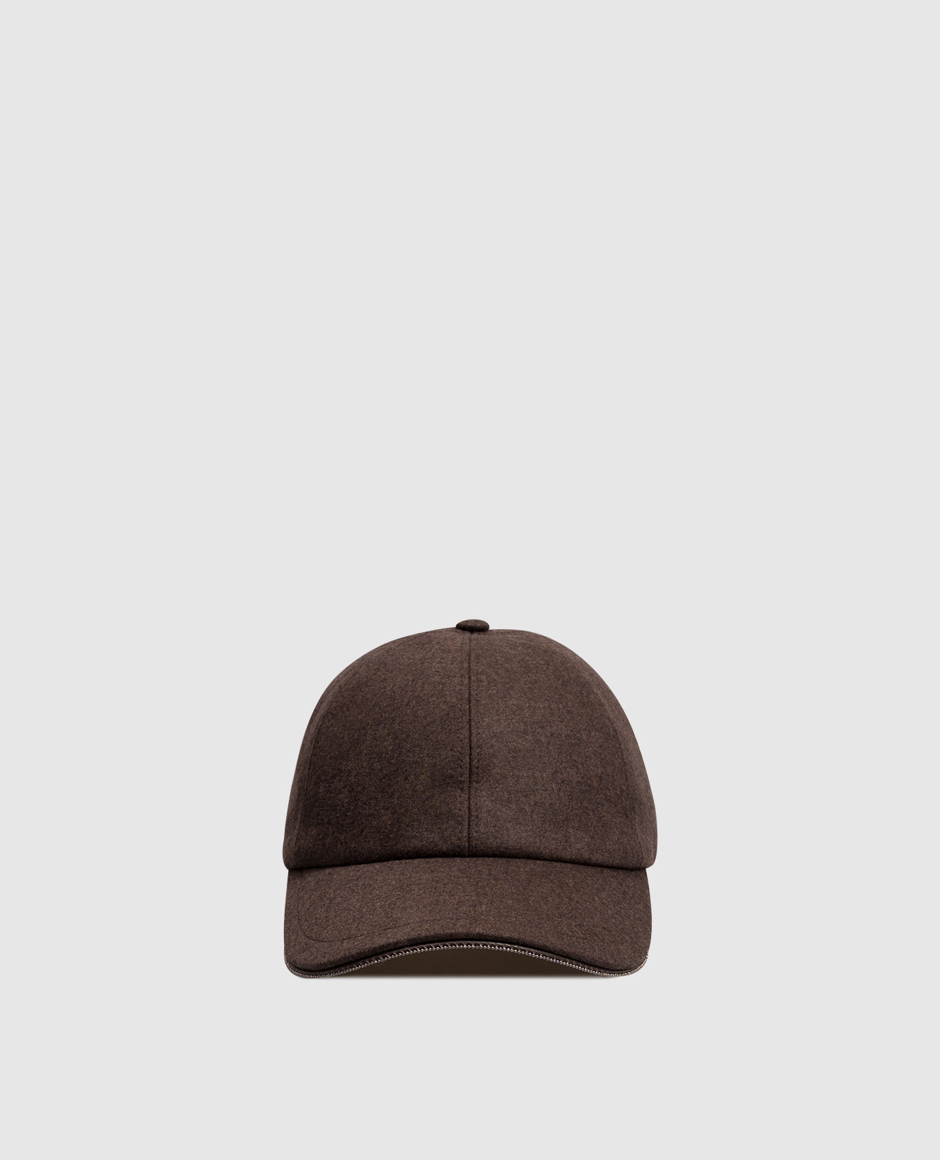 Brown wool and cashmere cap