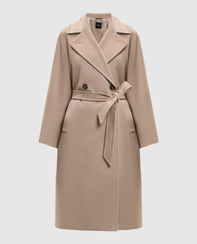 Max Mara Weekend Beige double-breasted coat CASCIA made of cashmere CASCIA