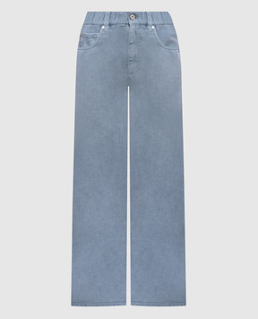 Brunello Cucinelli Blue jeans with linen ML996P4053