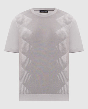 Stefano Ricci Gray silk t-shirt K818114G10F26280