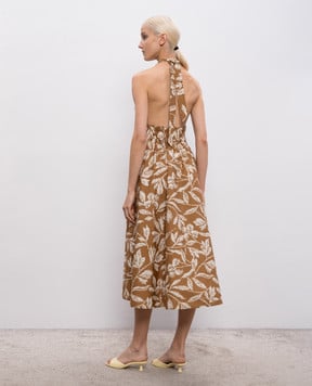 Max Mara Brown BELLA dress with an open back MXMBELLA