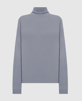 Peserico Blue wool, silk and cashmere turtleneck A99978F12K09283