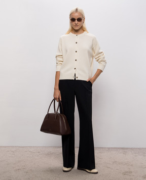 Loulou de Saison AIDAR wool and cashmere cardigan in ivory AIDARLDS