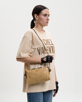 Valentino Beige leather bag Panthea with Swarovski crystals 8W2B0S99UYF
