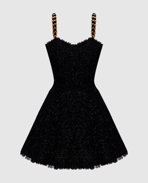Balmain Black mini dress with wool HF1R2302WD65