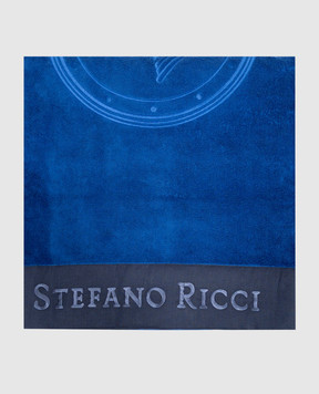 Stefano Ricci Blue terry towel with logo embroidery YTELM01E9UEAGLE1