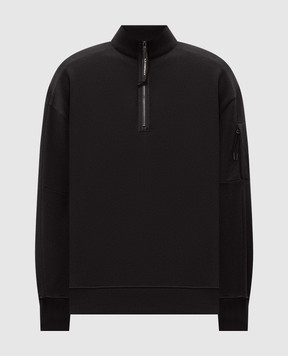 C.P. Company Black sweatshirt with logo patch MSS033A005086W