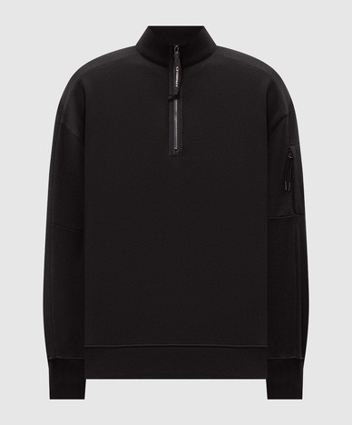 Black sweatshirt with logo patch