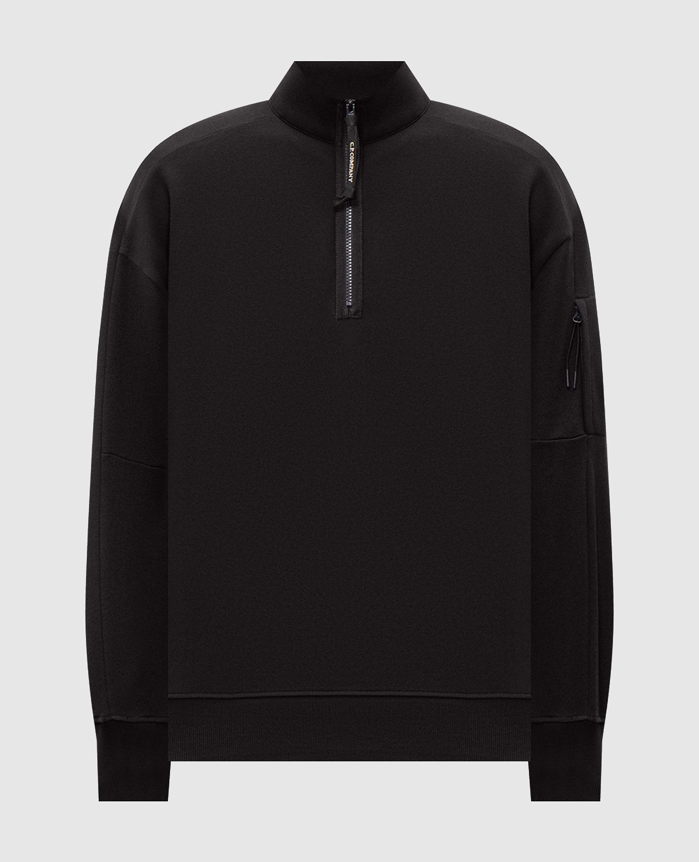 Black sweatshirt with logo patch