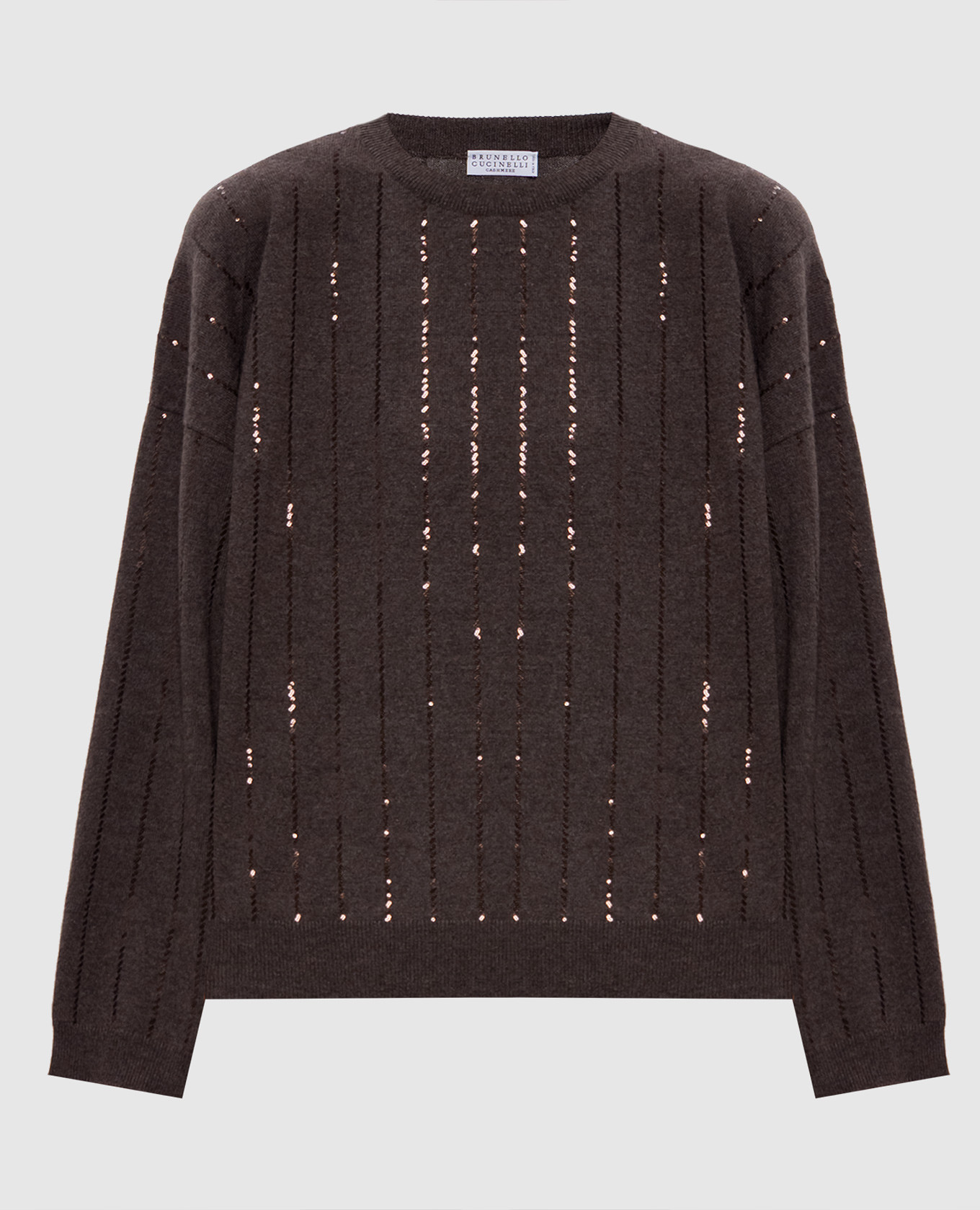 

Brown cashmere sweater with sequins Brunello Cucinelli