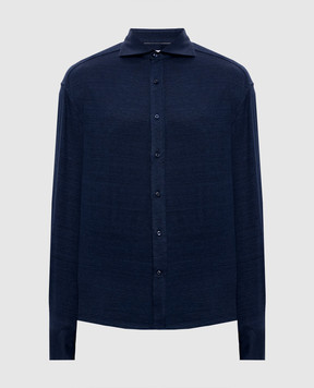 Brunello Cucinelli Blue shirt with linen MR8276686