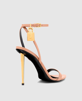 Tom Ford Beige leather sandals with a pendant W2272LKD002P