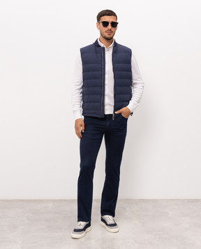Stefano Ricci Blue down vest with emblem MDJ5100290PAEA2R