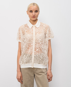 Fabiana Filippi Beige blouse with lace MAD276F462M227