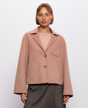 Max Mara Weekend Pink cropped coat PELOTA with wool WKDPELOTA