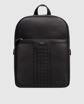 Serapian Black leather backpack with weaving SRCMOMLL738431A001