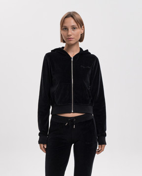Sporty & Rich Black velour sports jacket CA04471326BA01
