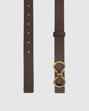 Twinset Brown leather belt with logo engraving 261TO5380