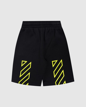 Off-White Children's black shorts with Off print 44BCI001S26F002