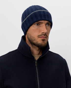 Brunello Cucinelli Blue cashmere hat M2240900