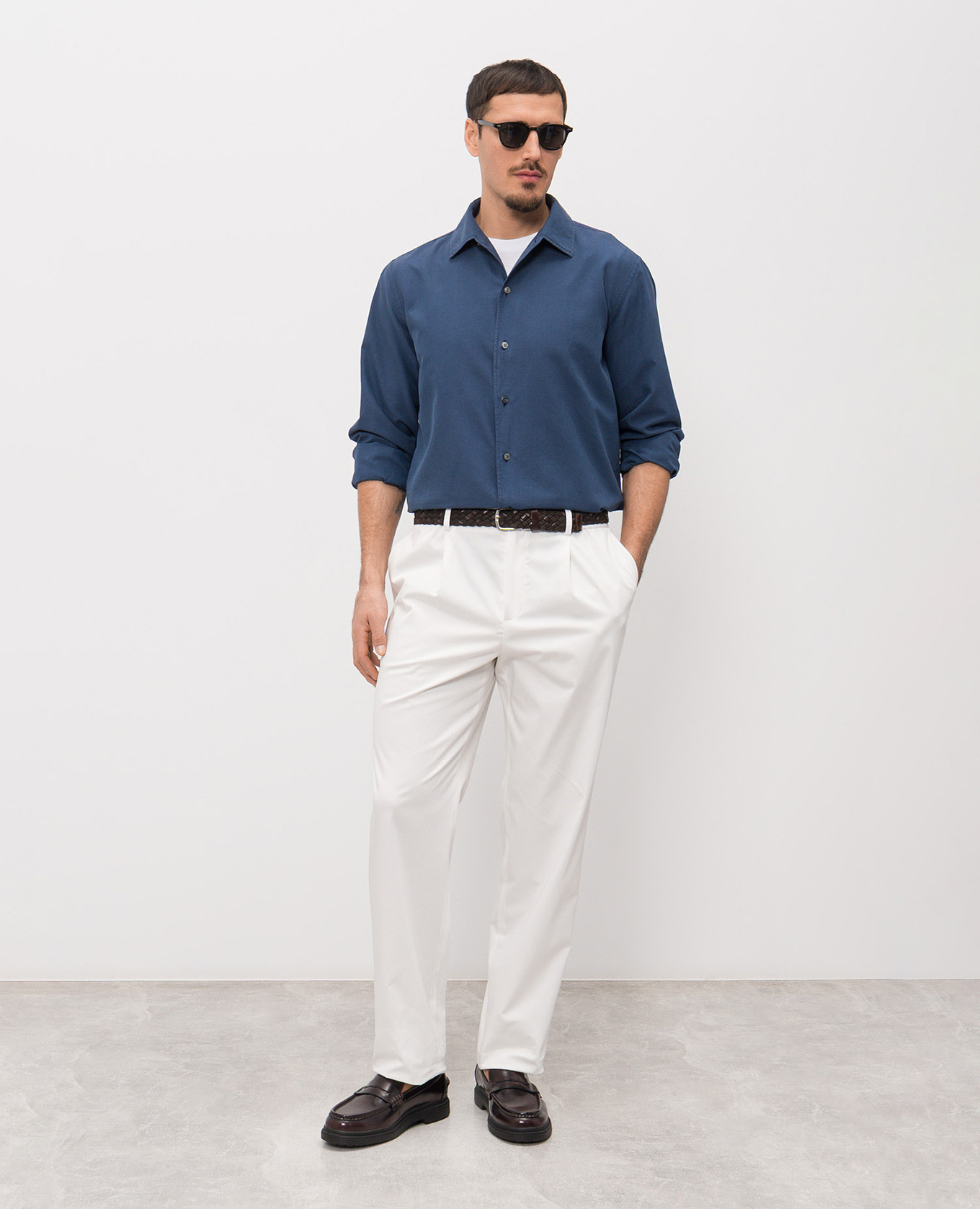 

Blue shirt with silk Agnona