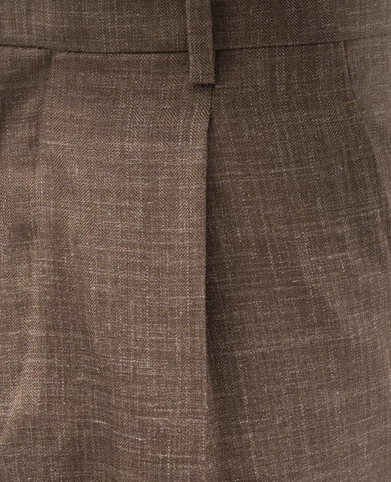 Brown wool, silk and linen patterned trousers Brett Johnson 5