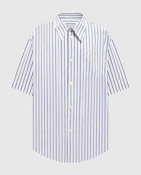 Ami Paris White striped shirt with emblem USH809CO0220